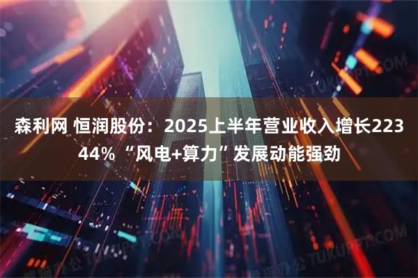 森利网 恒润股份:2025上半年营业收入增长22344% “风电+算力”发展动能强劲